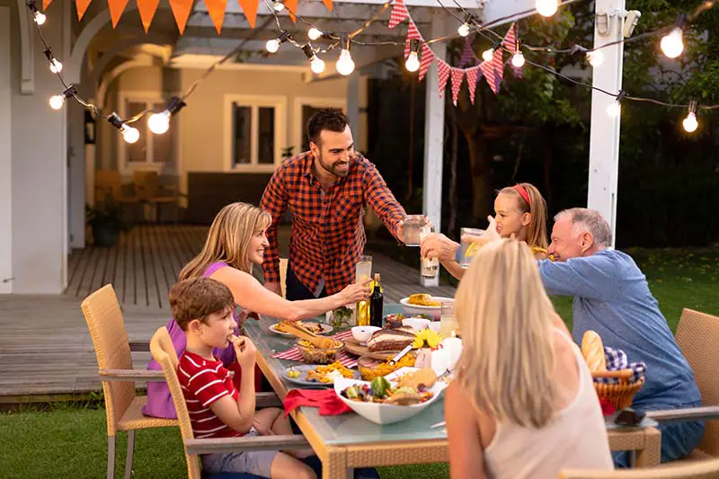family eating a meal together